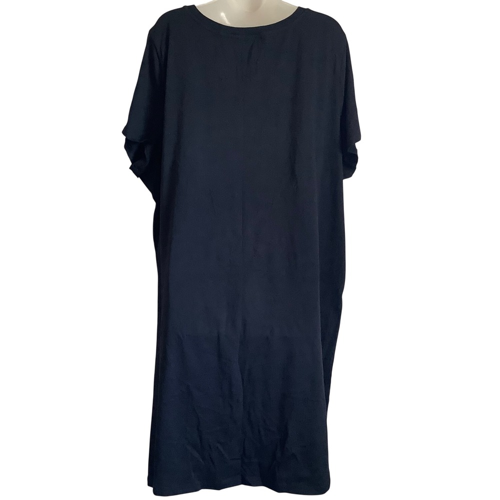 DKNY Womens Black Gold Sequin Logo T-Shirt Dress Size 2X Plus Short Sleeve Shift - Picture 5 of 10